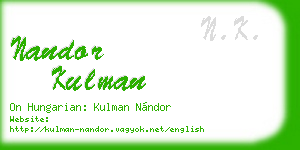 nandor kulman business card